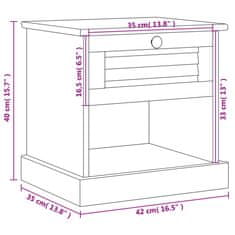 Vidaxl Nočna omarica VIGO 42x35x40 cm trdna borovina