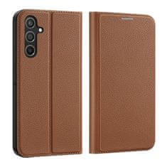 slomart dux ducis skin x2 etui za samsung galaxy a54 5g flip cover denarnica stojalo brown