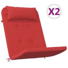 Vidaxl Blazine za stole Adirondack 2 kosa rdeča oxford tkanina