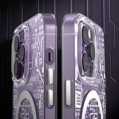 Kingxbar Magnetni etui za iPhone 14 MagSafe PQY Geek Series srebrn