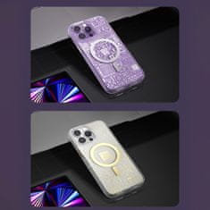 Kingxbar Magnetni etui za iPhone 14 Pro MagSafe PQY Geek Series srebrn