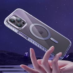 Kingxbar Magnetni etui za iPhone 14 Plus MagSafe PQY Ice Crystal Series srebrn