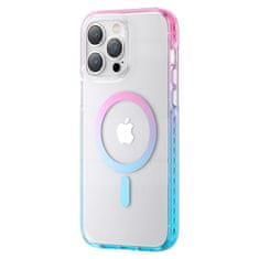 Kingxbar Magnetni etui za iPhone 14 Plus MagSafe PQY Ice Crystal Series roza in modra