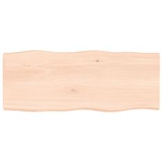 Greatstore Mizna plošča 100x40x6 cm neobdelana hrastovina naraven rob