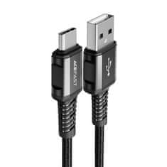 AceFast Opleten kabel USB - USB-C 3A 1,2 m črn