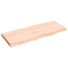 Greatstore Mizna plošča 100x40x6 cm neobdelana hrastovina naraven rob