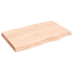 Greatstore Mizna plošča 80x50x(2-6) cm neobdelana hrastovina naraven rob