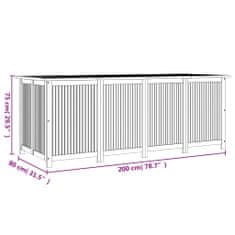 Vidaxl Vrtna škatla za shranjevanje 200x80x75 cm trden akacijev les