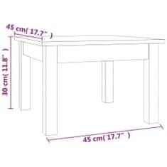 Vidaxl Klubska mizica siva 45x45x30 cm trdna borovina