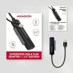 AXAGON ADSA-FP2A, USB-A 5Gb/s - SATA 6G 2,5" SSD/HDD SLIM adapter