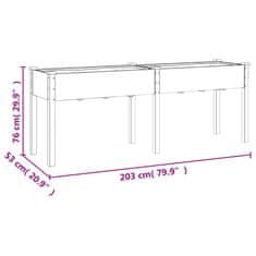 Vidaxl Korito s podlogo 203x53x76 cm trden les jelke