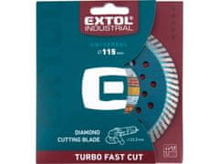 Extol Industrial Diamantna rezalna plošča, Turbo Fast Cut, suho in mokro rezanje, O 115x22,2x2mm