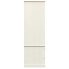 Greatstore Garderobna omara VIGO bela 90x55x176 cm trdna borovina