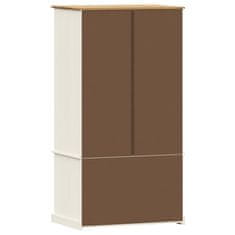 Greatstore Garderobna omara VIGO bela 90x55x176 cm trdna borovina