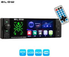 Blow Spider avto radio, RDS, FM, Bluetooth, 4x60W, MirrorLink, klici, USB/microSD/AUX