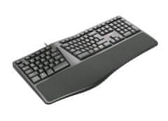 C-Tech tipkovnica KB-113E USB, ERGO, črna, CZ/SK