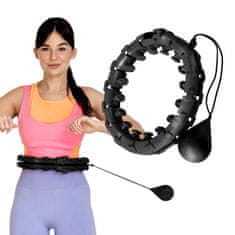 ONE Fitness Hula Hop shett OHA01 fekete, betétekkel és egy súllyal Fitness + öv BR125