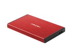 Natec Zunanji HDD box 2,5" USB 3.0 Rhino Go, rdeč, aluminijasto ohišje