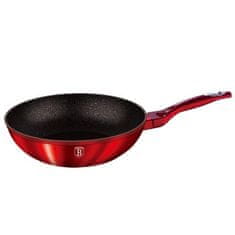 Berlingerhaus Wok z marmornato površino Berlingerhaus BH 1267 28 cm Burgundija Metallic Line