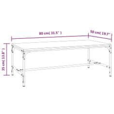 Vidaxl Klubska mizica sonoma hrast 80x50x35 cm inženirski les