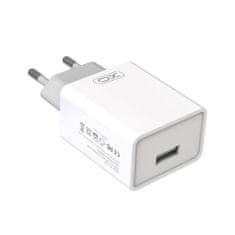 slomart omrežni polnilec 2.4a usb + kabel 1m usb - usb-c xo l93 bela