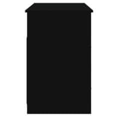 Vidaxl Pisalna miza s predali črna 102x50x76 cm inženirski les