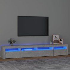 Vidaxl TV omarica z LED lučkami betonsko siva 240x35x40 cm