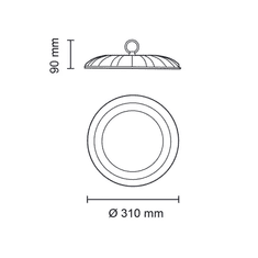 Asalite Highbay LED stropna svetilka, 22.500 lm, 150 W