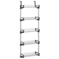 Vidaxl Organizator za vrata s 5 policami 52x20x135 cm aluminij