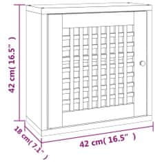 Vidaxl Stenska omarica 42x18x42 cm trdna orehovina