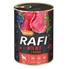 RAFI za psa mokra hrana z govedino borovnico in brusnico 400 g