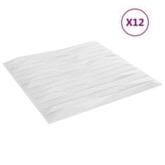 Vidaxl Stenski paneli 12 kosov beli 50x50 cm EPS 3 m² kamen