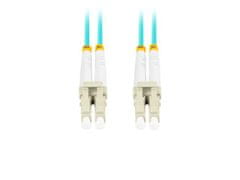 Lanberg optični povezovalni kabel MM LC/UPC-LC/UPC duplex 1m LSZH OM3 50/125 premera 3mm, cian barve