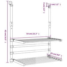 Vidaxl Sušilnik perila za balkon 54x25x42 cm aluminij