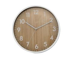 Stenska ura premera 30,5 cm, PH, steklo, kovina BÍ/imitacija lesa