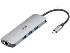 EMAVO ADAPTER EMAVO A-4, USB-C, HDMI 4K, USB 3.0, PDW 100W, ETH, rjava škatla