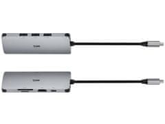 EMAVO ADAPTER EMAVO A-4, USB-C, HDMI 4K, USB 3.0, PDW 100W, ETH, rjava škatla