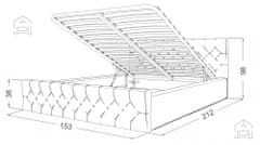 Trianova Dvižna postelja Chicago - 140x200 cm