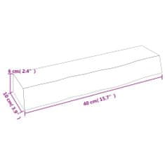 Vidaxl Stenska polica svetlo rjava 40x10x6 cm trdna hrastovina