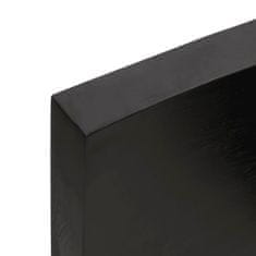 Vidaxl Stenska polica temno siva 180x40x6 cm obdelana trdna hrastovina