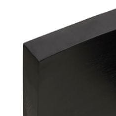 Vidaxl Stenska polica temno siva 200x40x6 cm obdelana trdna hrastovina