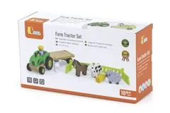 Leseni traktor z živalmi
