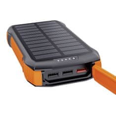 NEW Choetech B567 Sončna napajalna banka z induktivnim polnjenjem 3x USB 20000mAh 20W / QC 18W / Qi 10W (črno-oranžna)