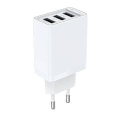 slomart omrežni polnilec 3x usb vention feaw0-eu, 2,4a, 12w (bela)