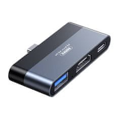 REMAX priklopna postaja, rp-u15, usb, hdmi, usb-c (črna)