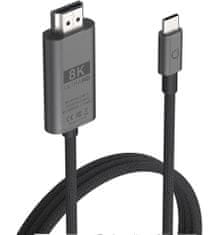 Linq USB-C v HDMI 2.1 kabel, M/M, 8K 60Hz, 4K 120Hz, HDR, 2 m, pleten