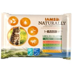 IAMS Kapsička IAMS Naturally mořské a suchozemské maso v omáčce multipack (4x85g) 340 g