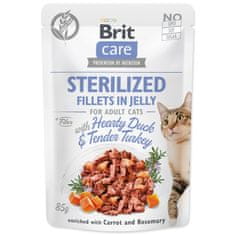 Brit Kapsička BRIT Care Cat Pouch STERILIZED - Hearty Duck & Tender Turkey in Jelly 85 g