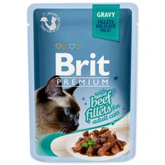 Brit Kapsička BRIT Premium Cat Delicate Fillets in Gravy with Beef 85 g