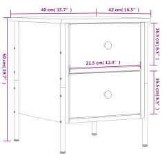 Vidaxl Nočna omarica dimljeni hrast 40x42x50 cm inženirski les